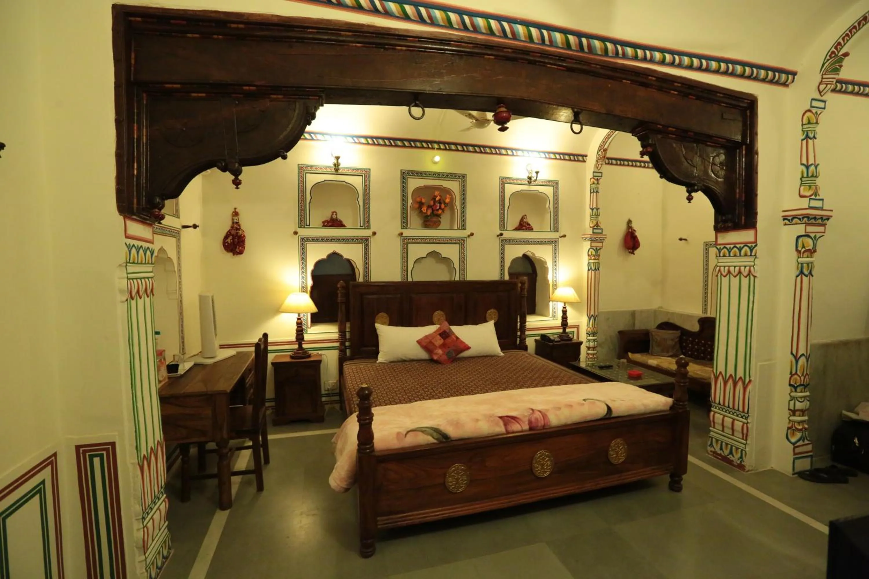 Photo of the whole room, Bed in Hotel Radhika Haveli, Mandawa