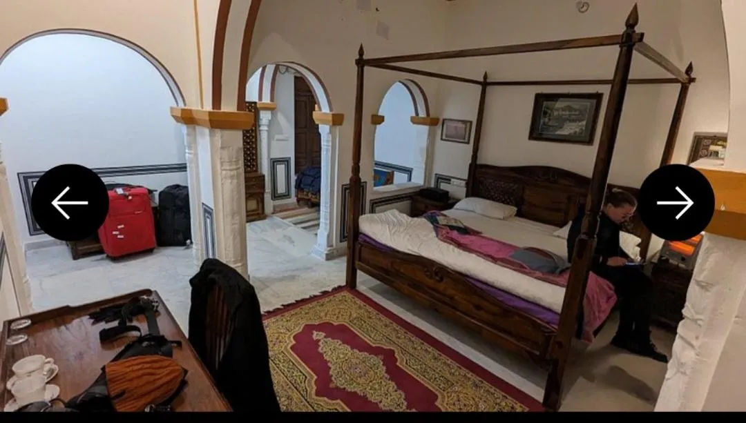 Bed in Hotel Radhika Haveli, Mandawa