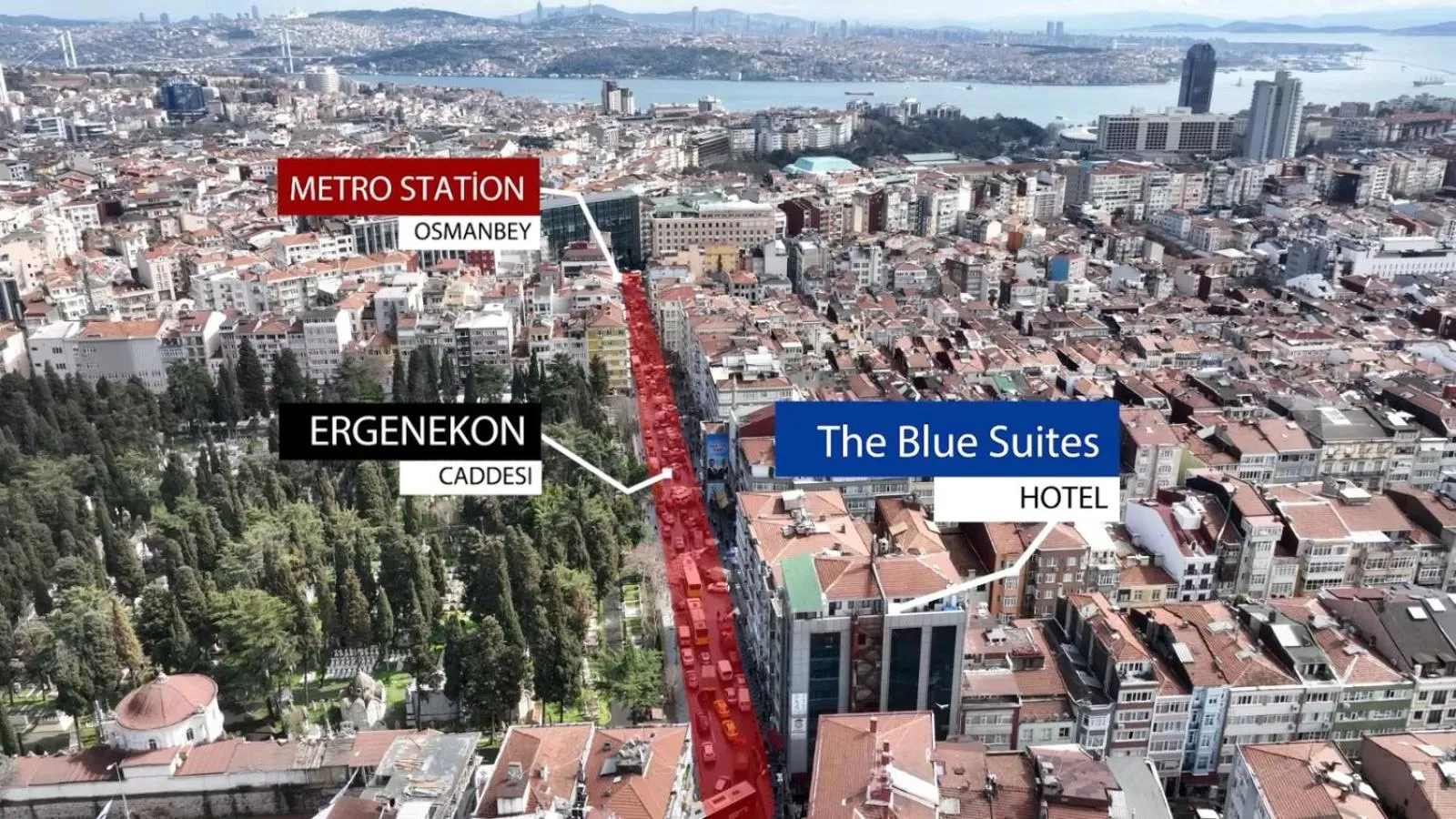 Bird's eye view in The Blue Suites