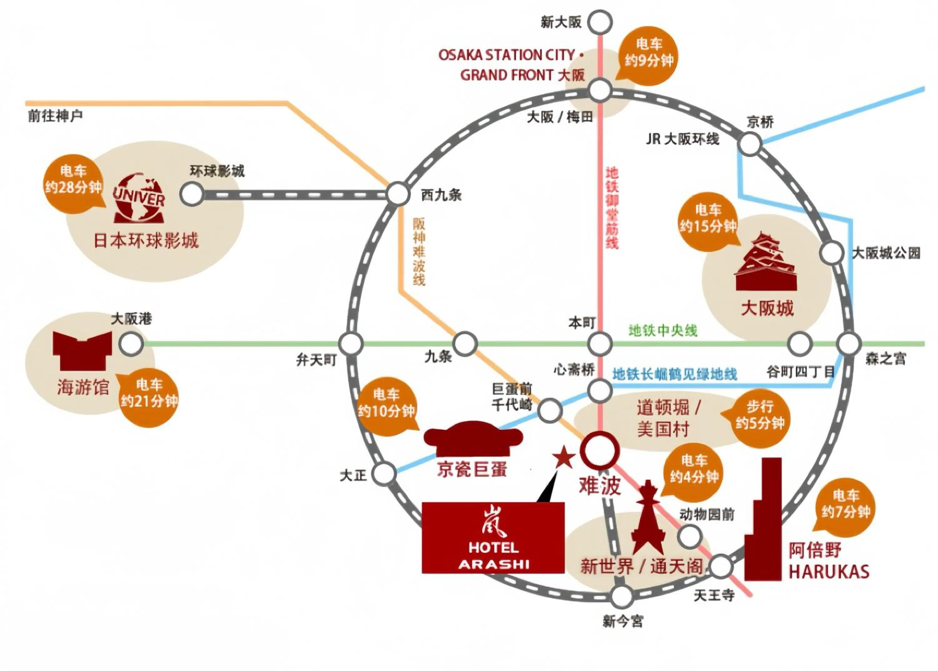 Nearby landmark in Hotel Arashi Namba No002