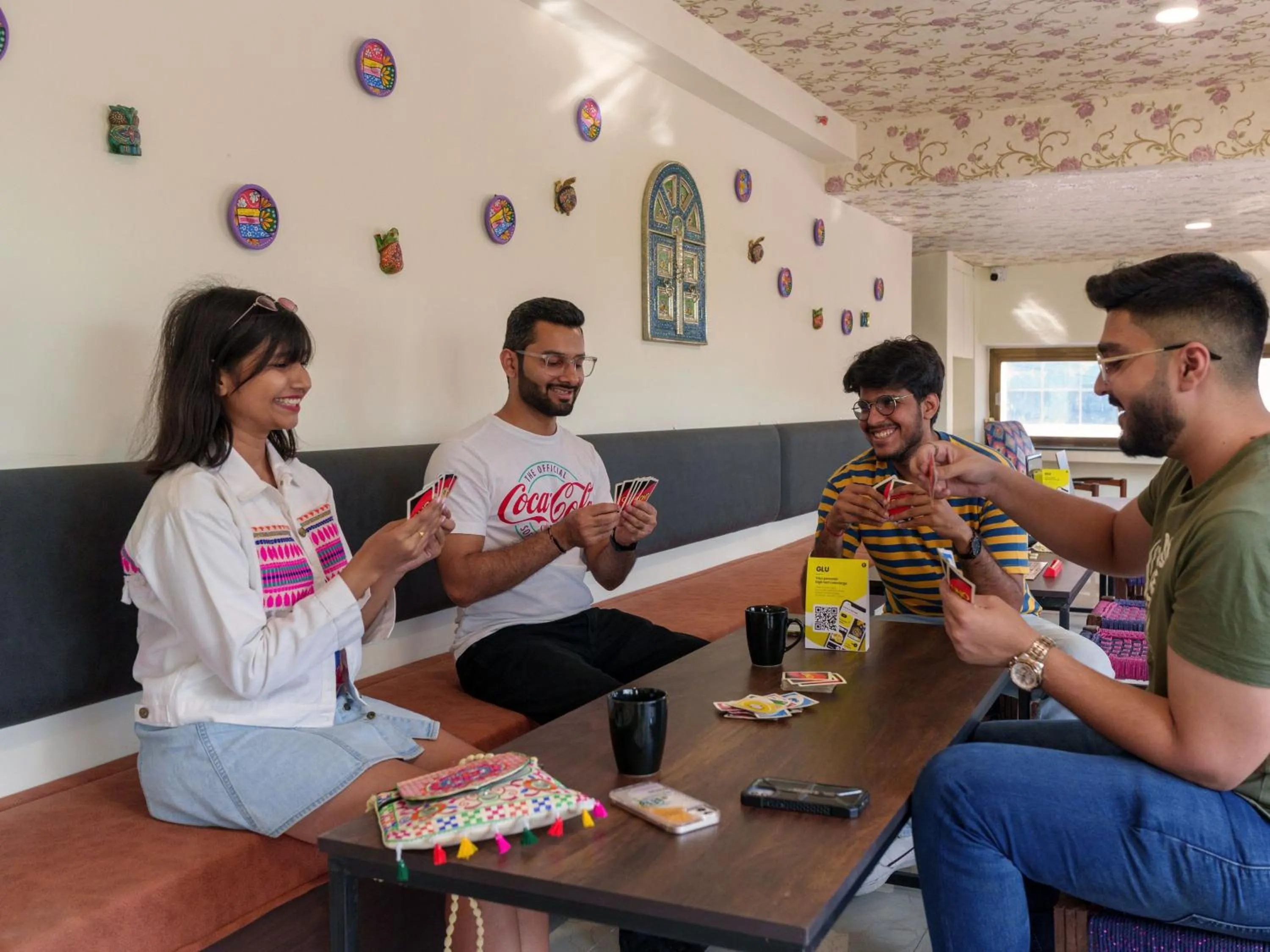 Communal lounge/ TV room in The Hosteller Jaipur, MI Road