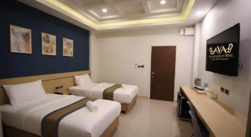 Bed in Aiyara Riverine Hotel, Nakhon Phanom