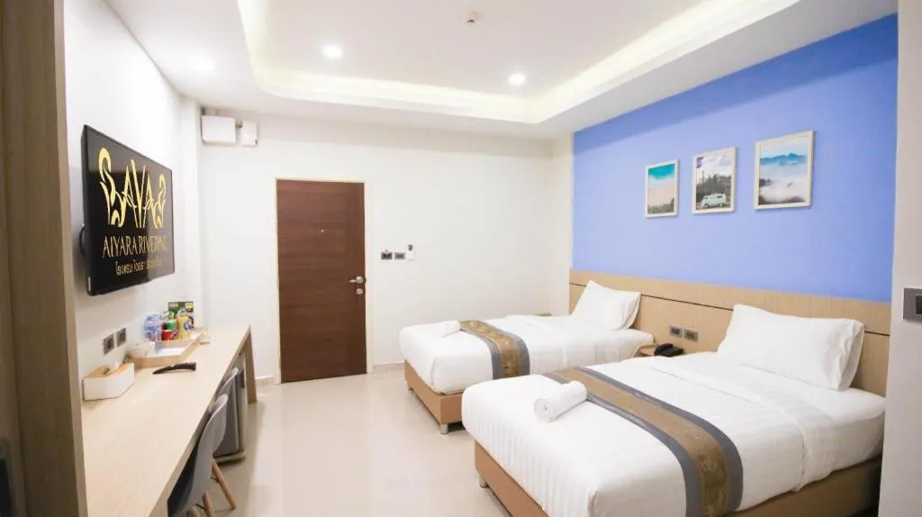 Bed in Aiyara Riverine Hotel, Nakhon Phanom