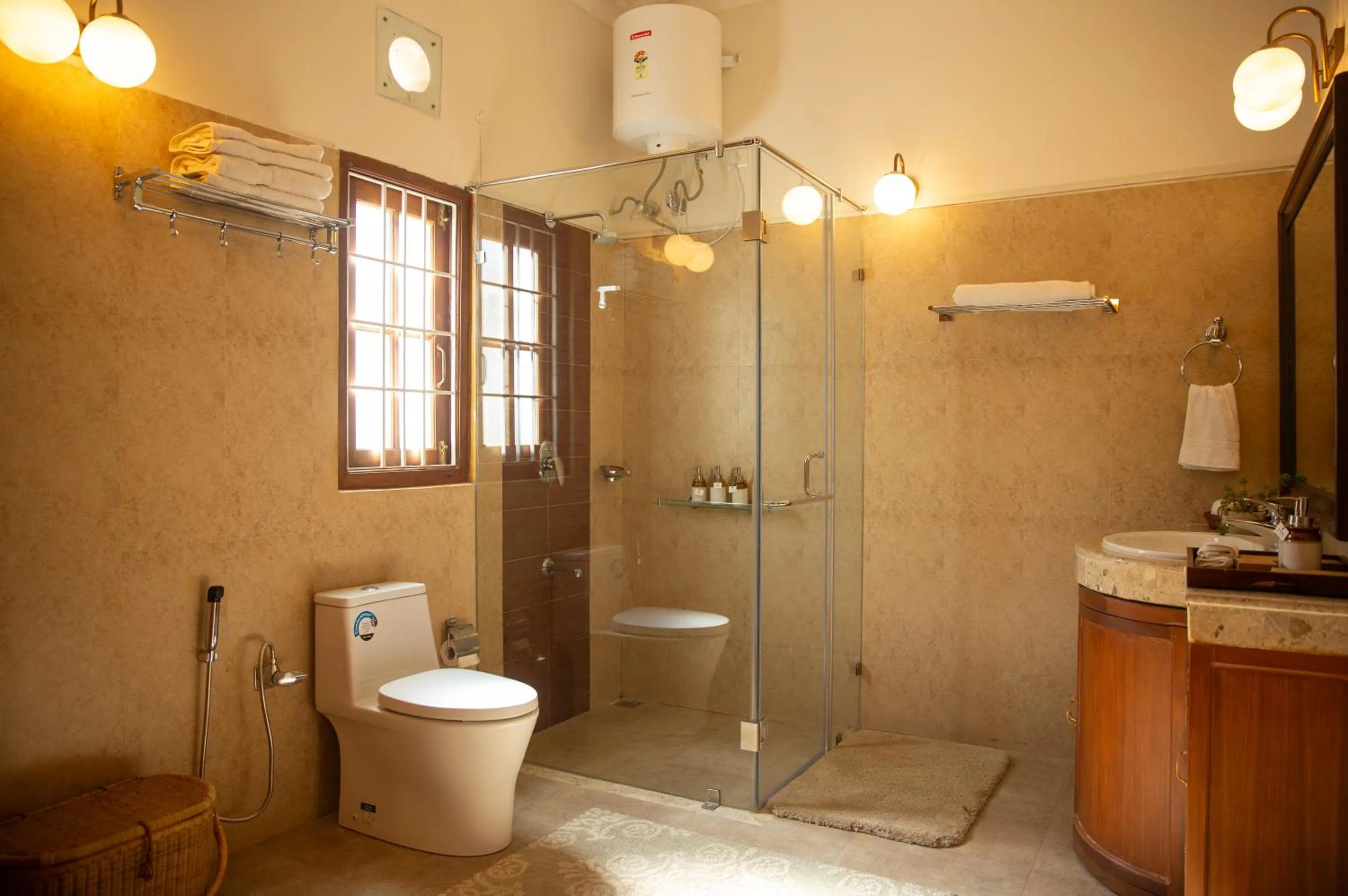 Bathroom in Marlihill Bungalow - A CGH Earth SAHA Experience