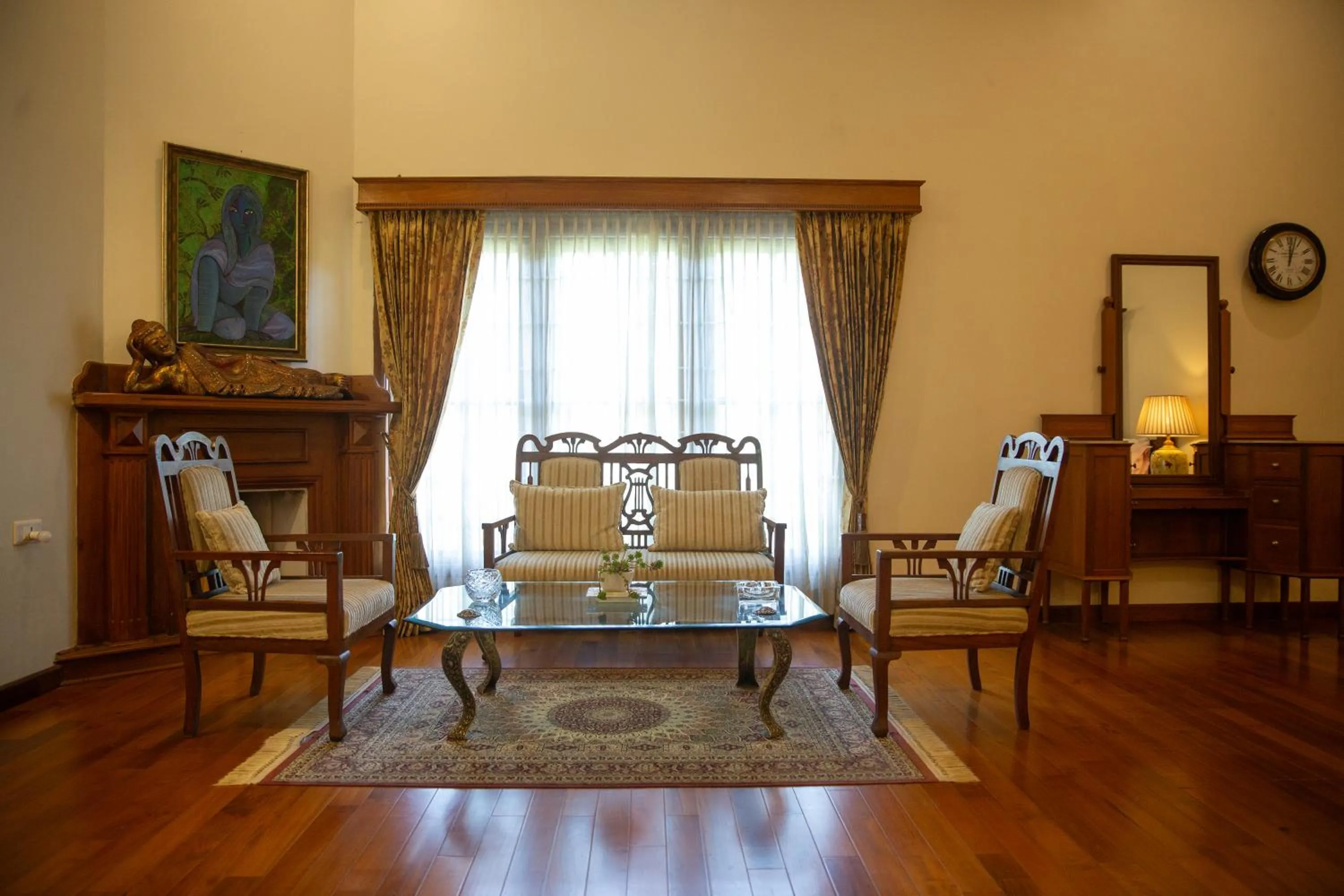 Seating area in Marlihill Bungalow - A CGH Earth SAHA Experience