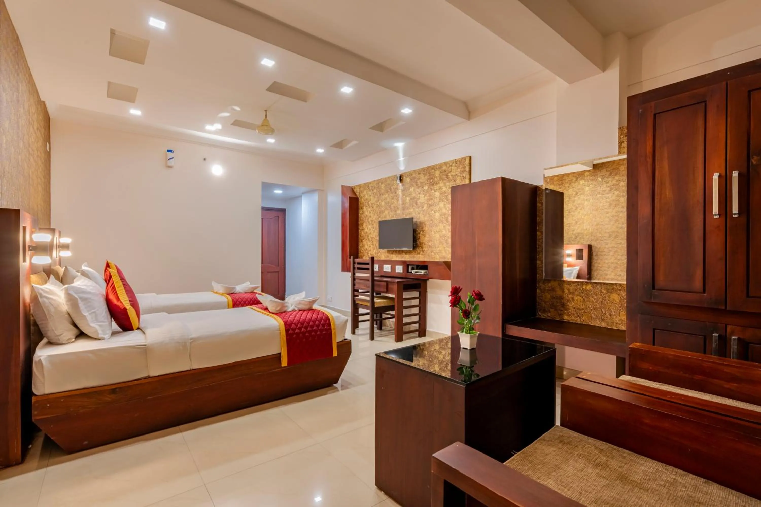 Bed in Daan Orchid Residency