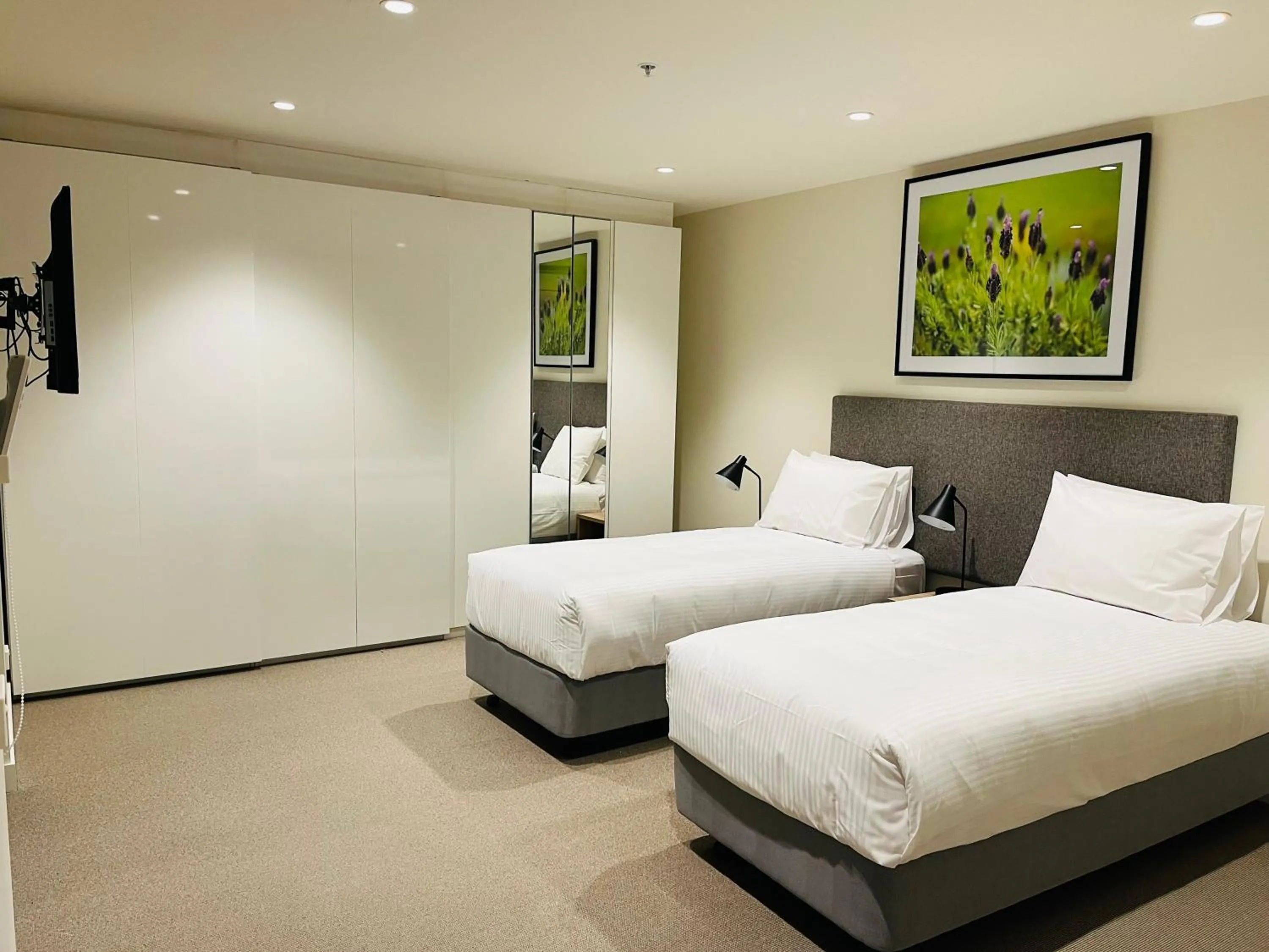 Bed in Wyndham Hotel Melbourne