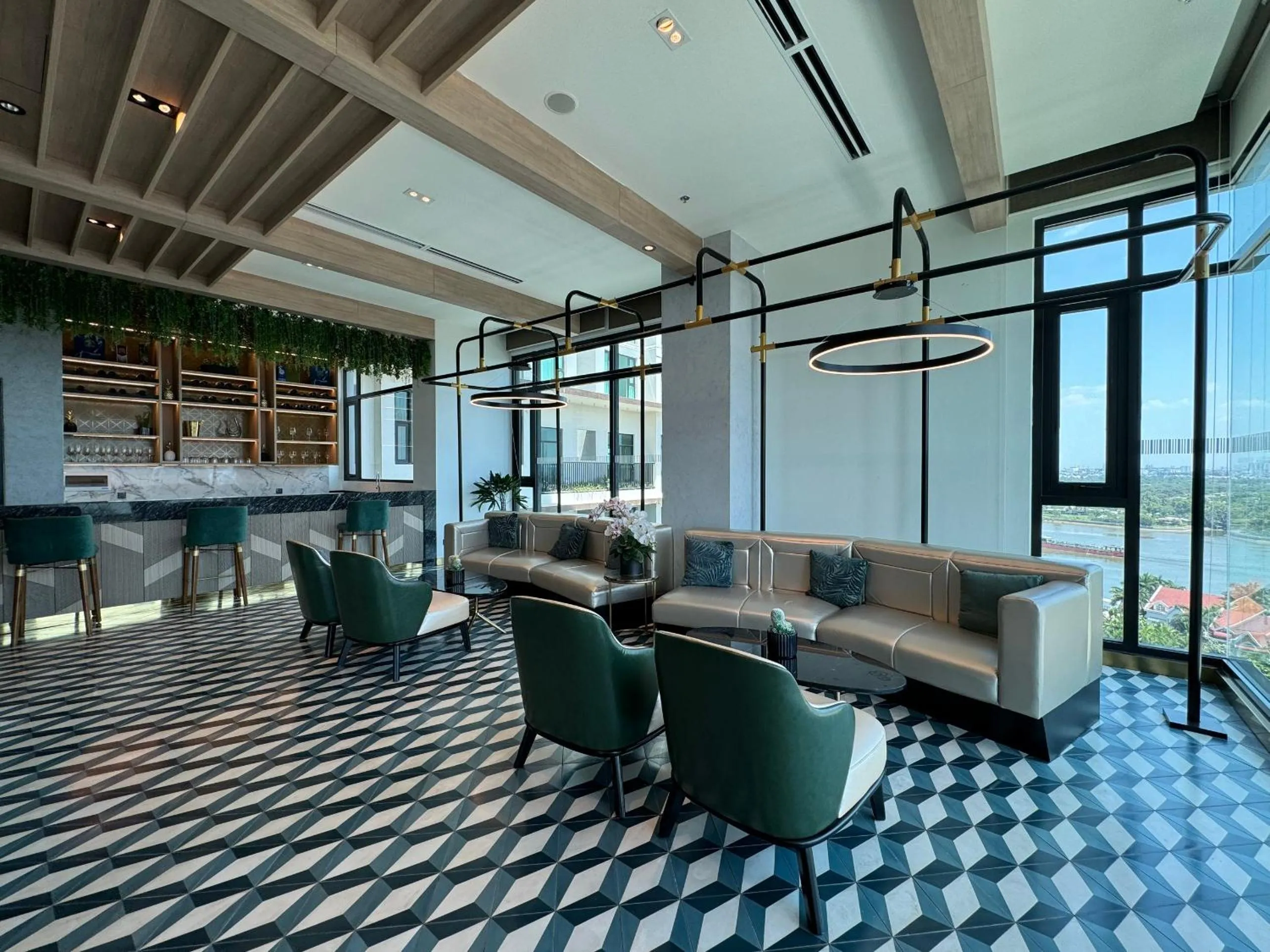 Seating area in Homie's Dedge Thao Dien Luxury Apartment