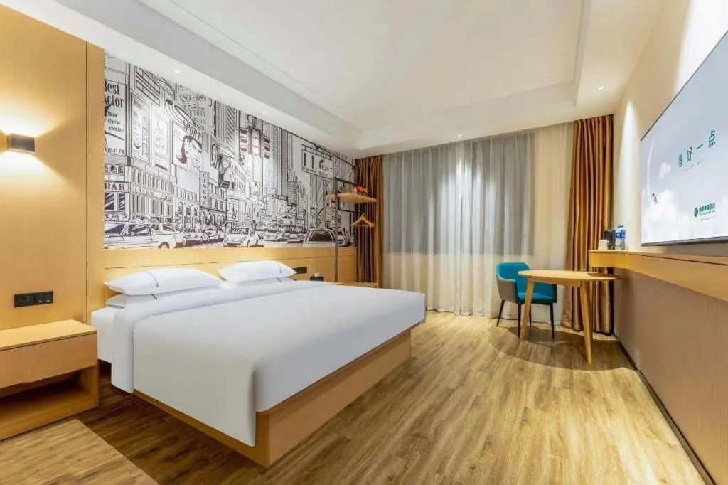 Bed in City Comfort Inn Wuhan Yangluo Wanda Plaza