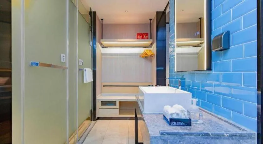 Bed in Echarm Hotel Wuhan Hankou Railway Station Zhuyeshan Metro Station