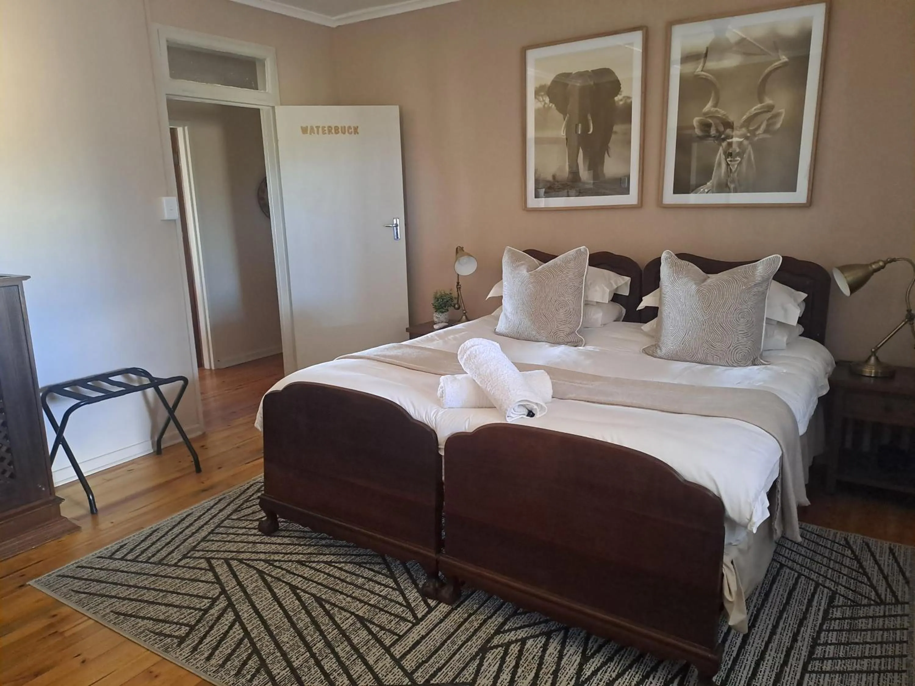 Bedroom, Bed in The Ranch House at African Safari Lodge