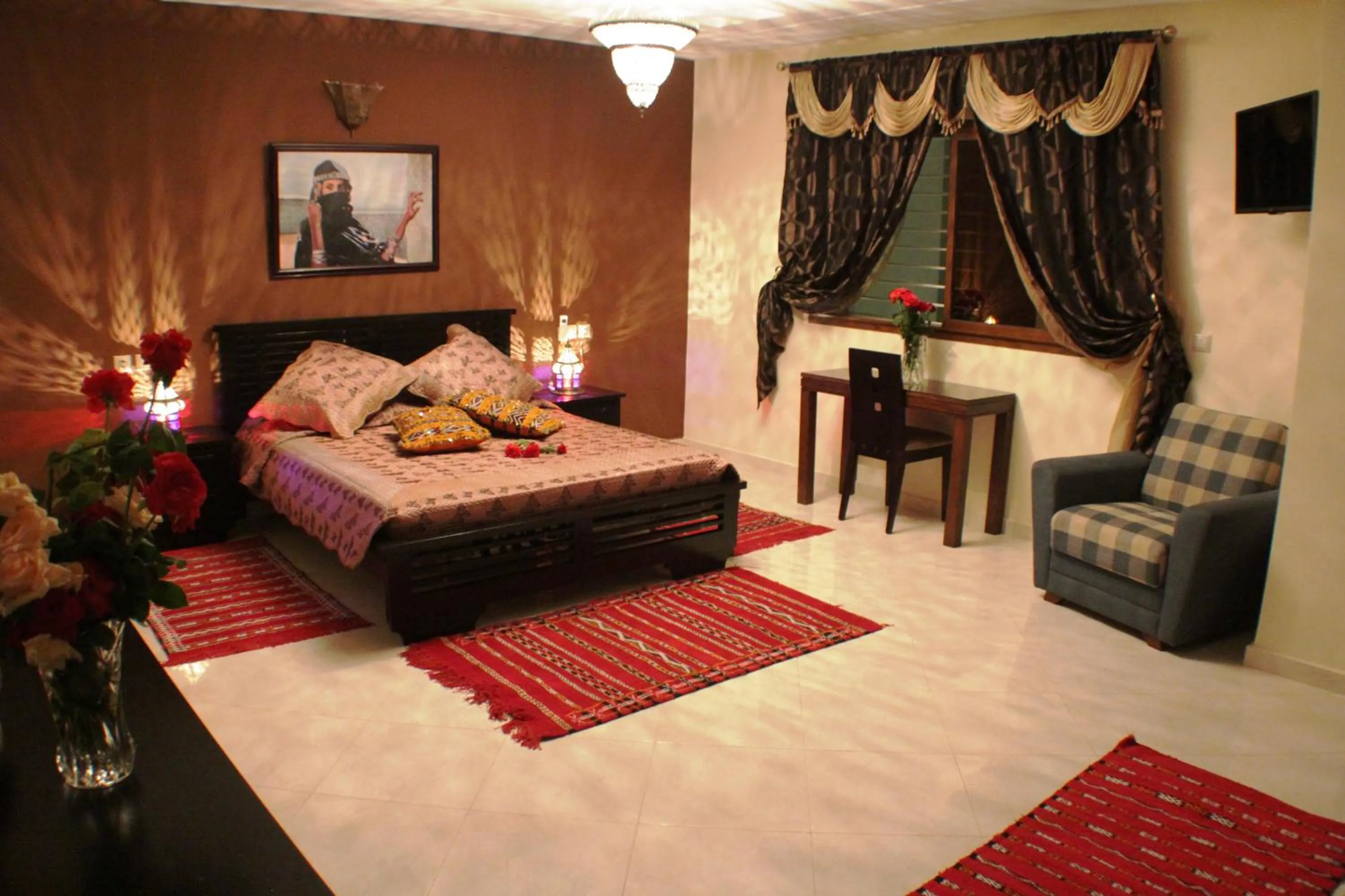 Pool view, Bed in Riad Mimosa