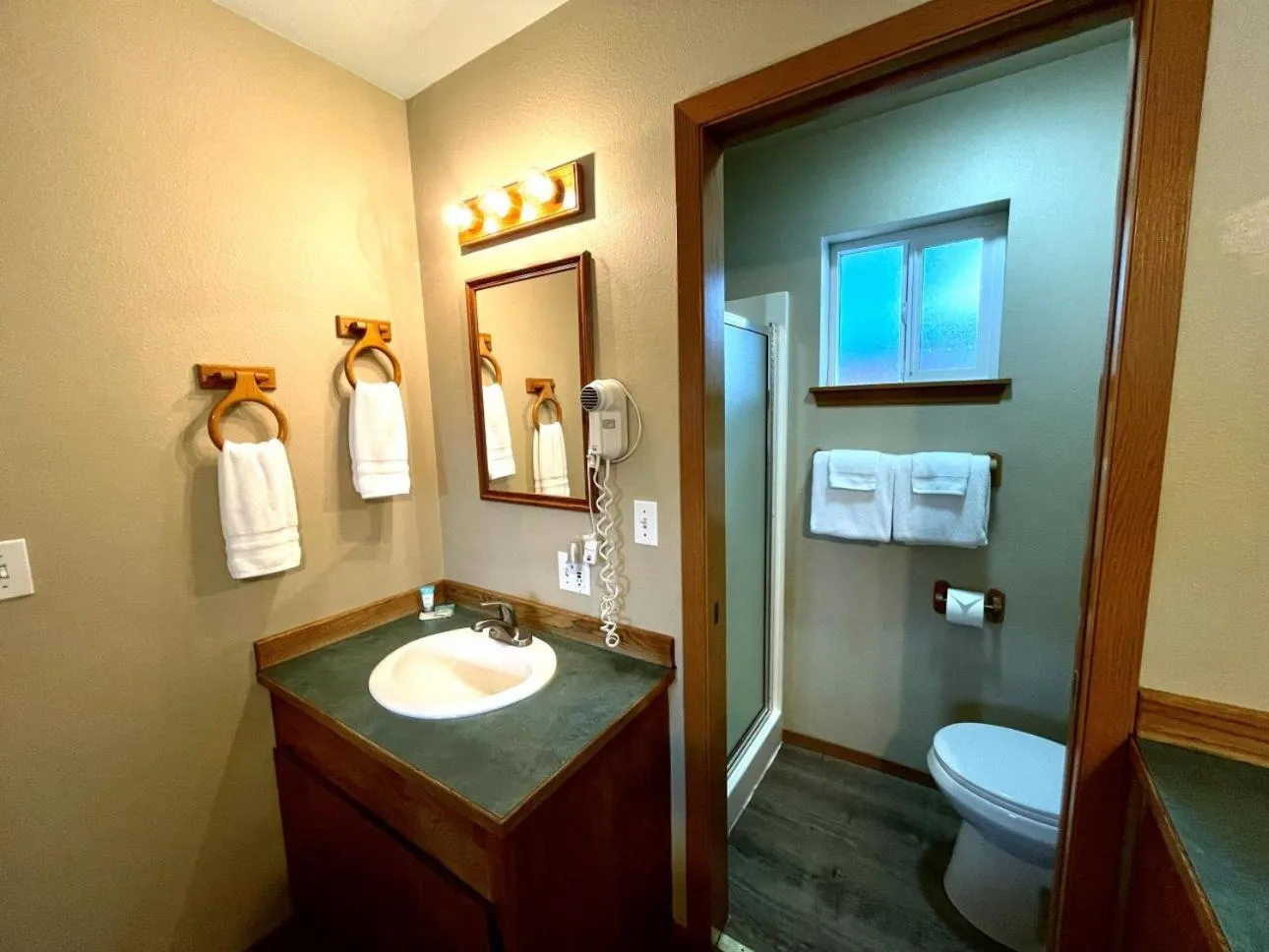 Toilet in Riverfront Motel & Cabins