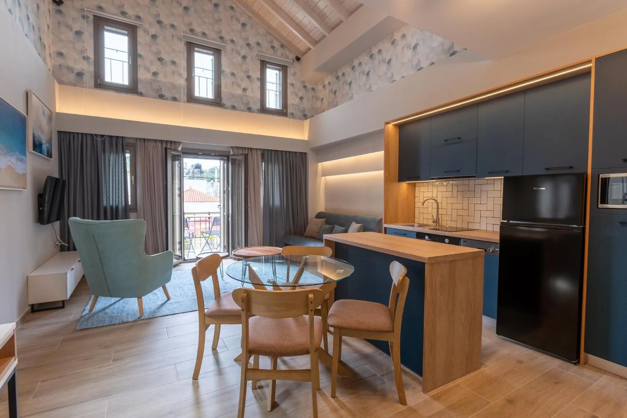 Kitchen or kitchenette in Akti Vigla Apartments