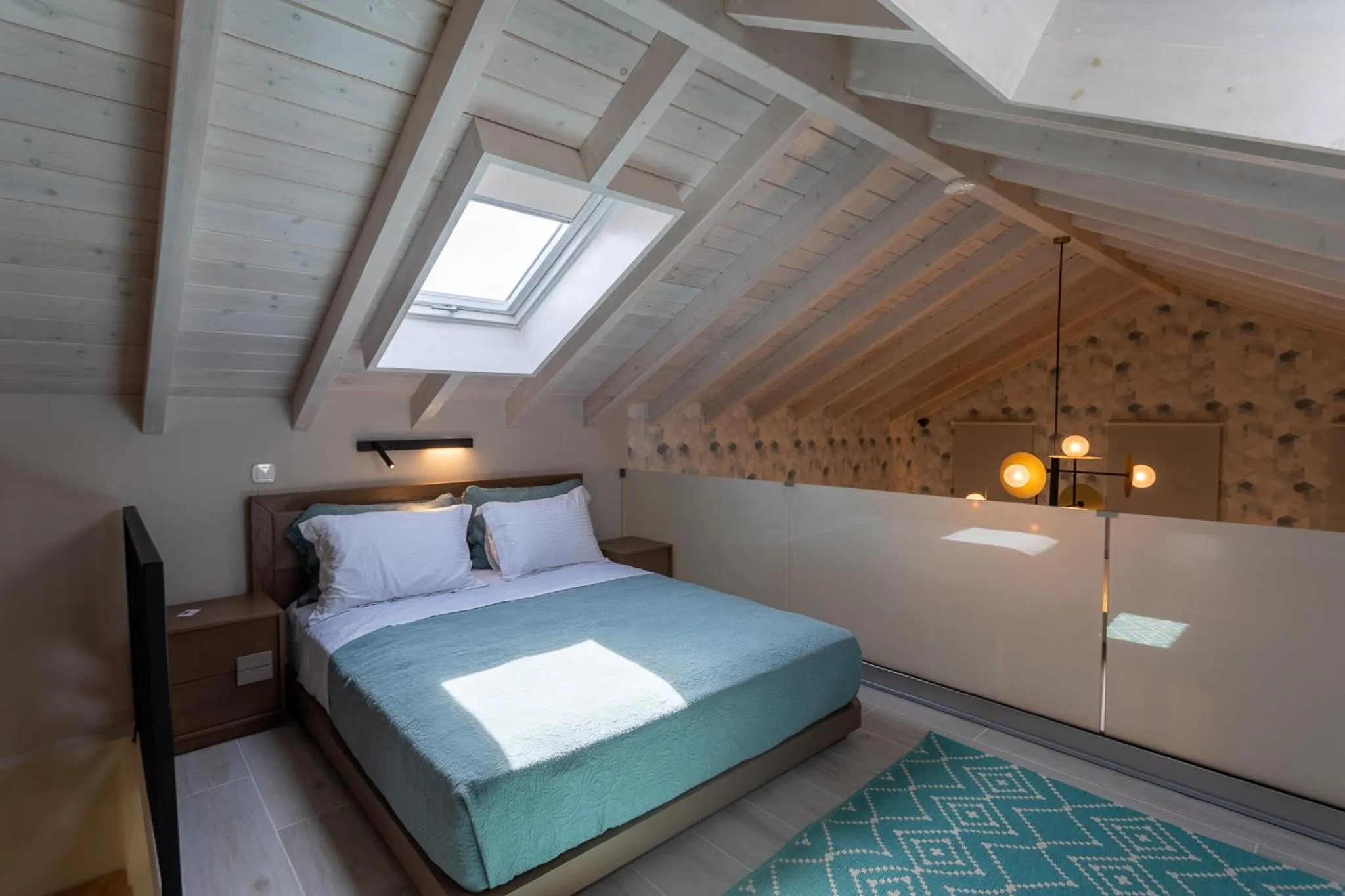 Bed in Akti Vigla Apartments