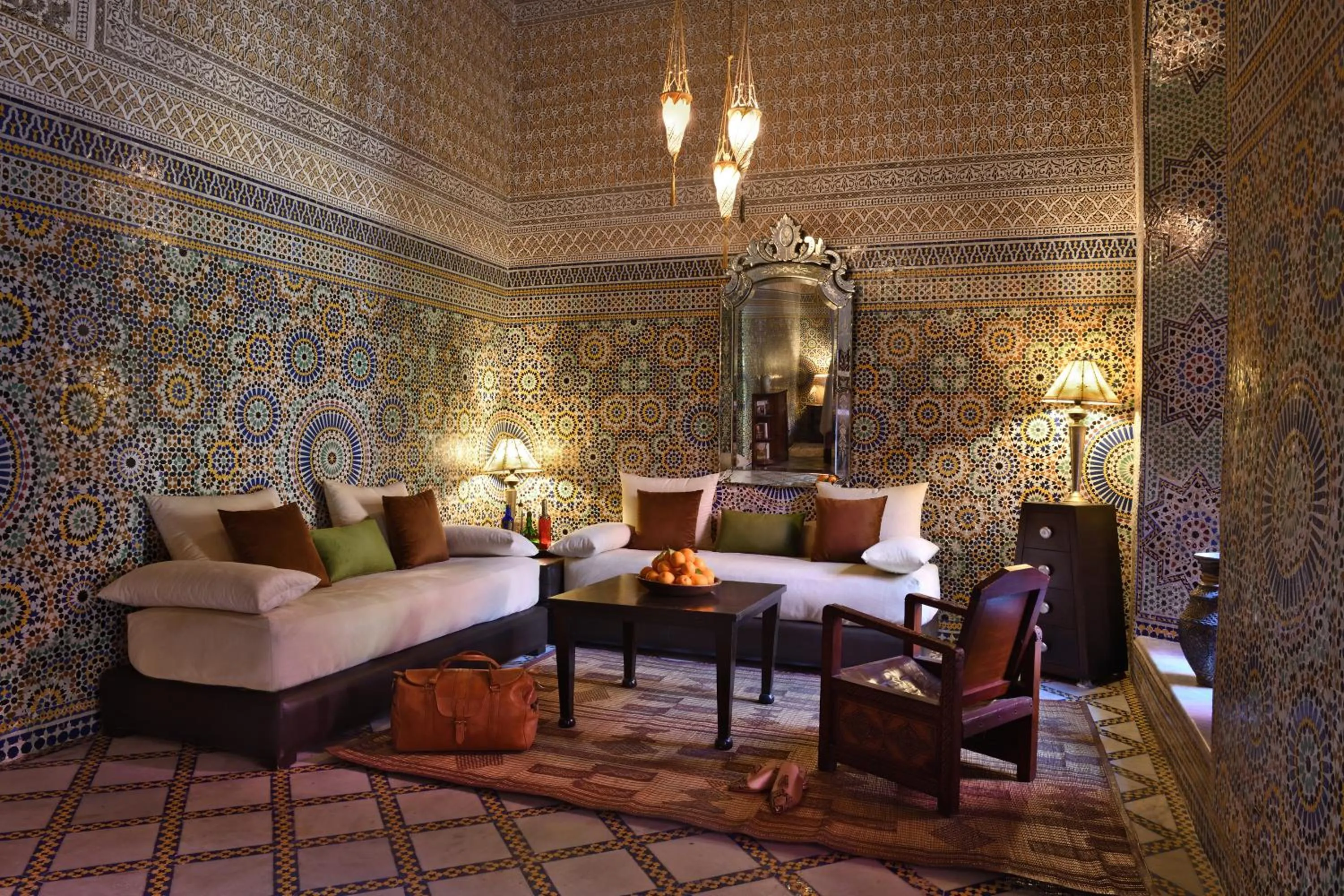 Seating area in Riad L'Aziza