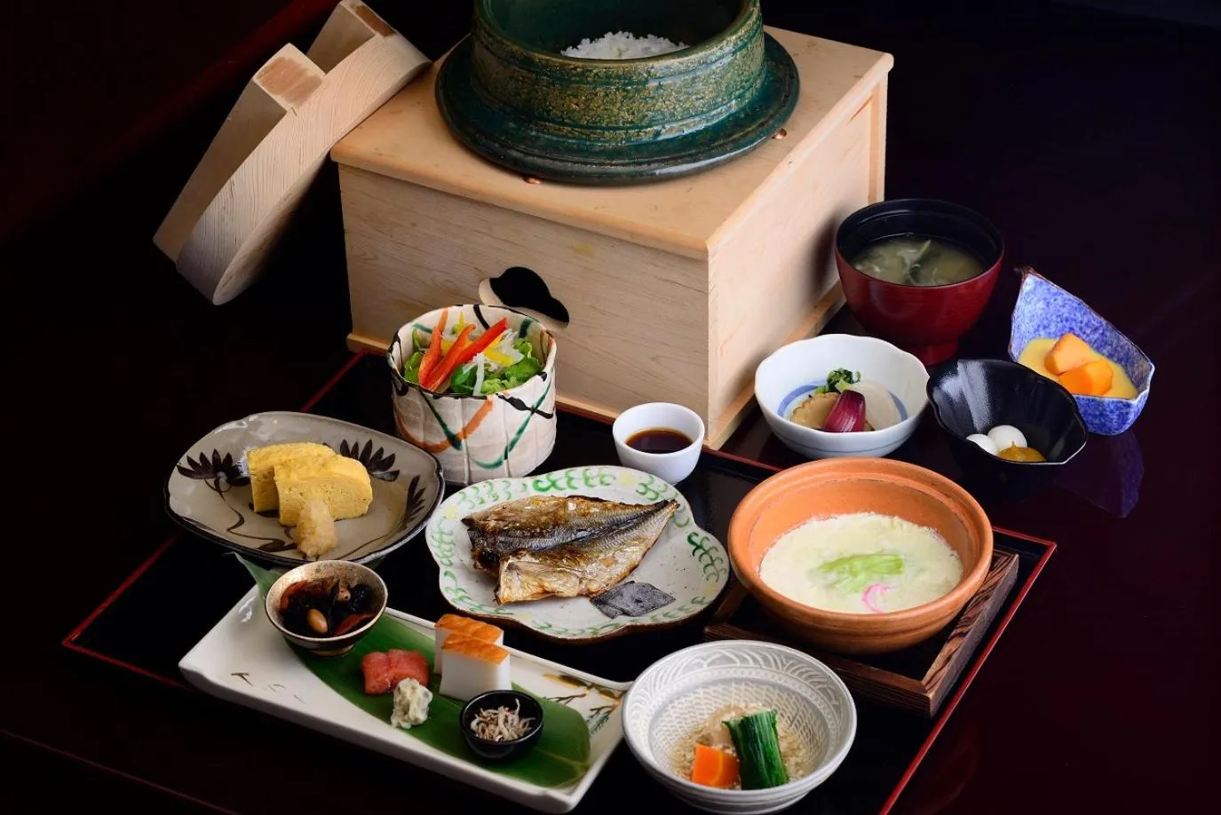 Asian breakfast in Atami Sekitei