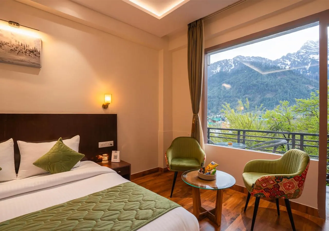 Balcony/Terrace, Bed in Moustache Manali