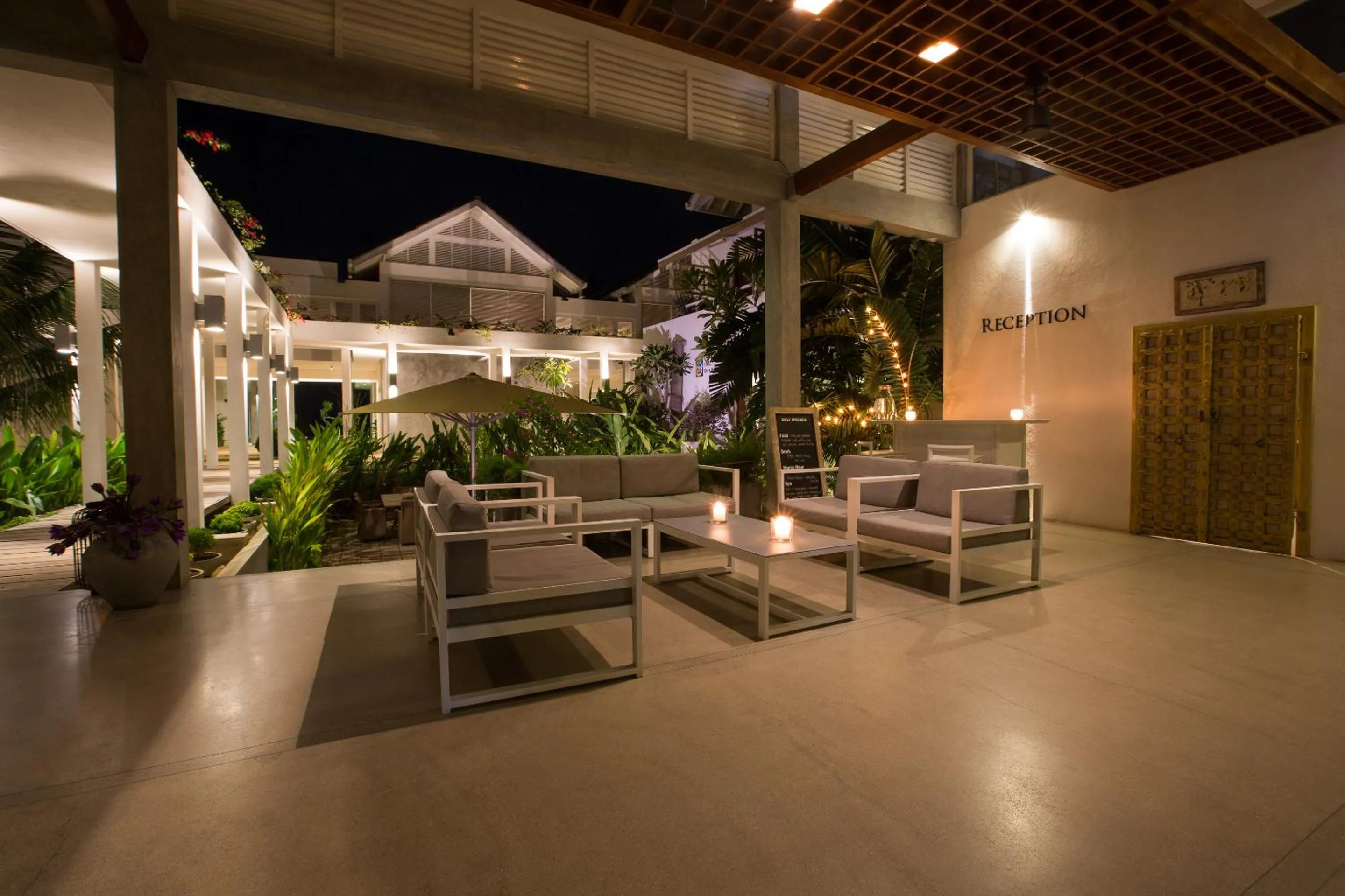 Property building in Sri Sharavi Beach Villas & Spa - with 43 metre saltwater infinity pool