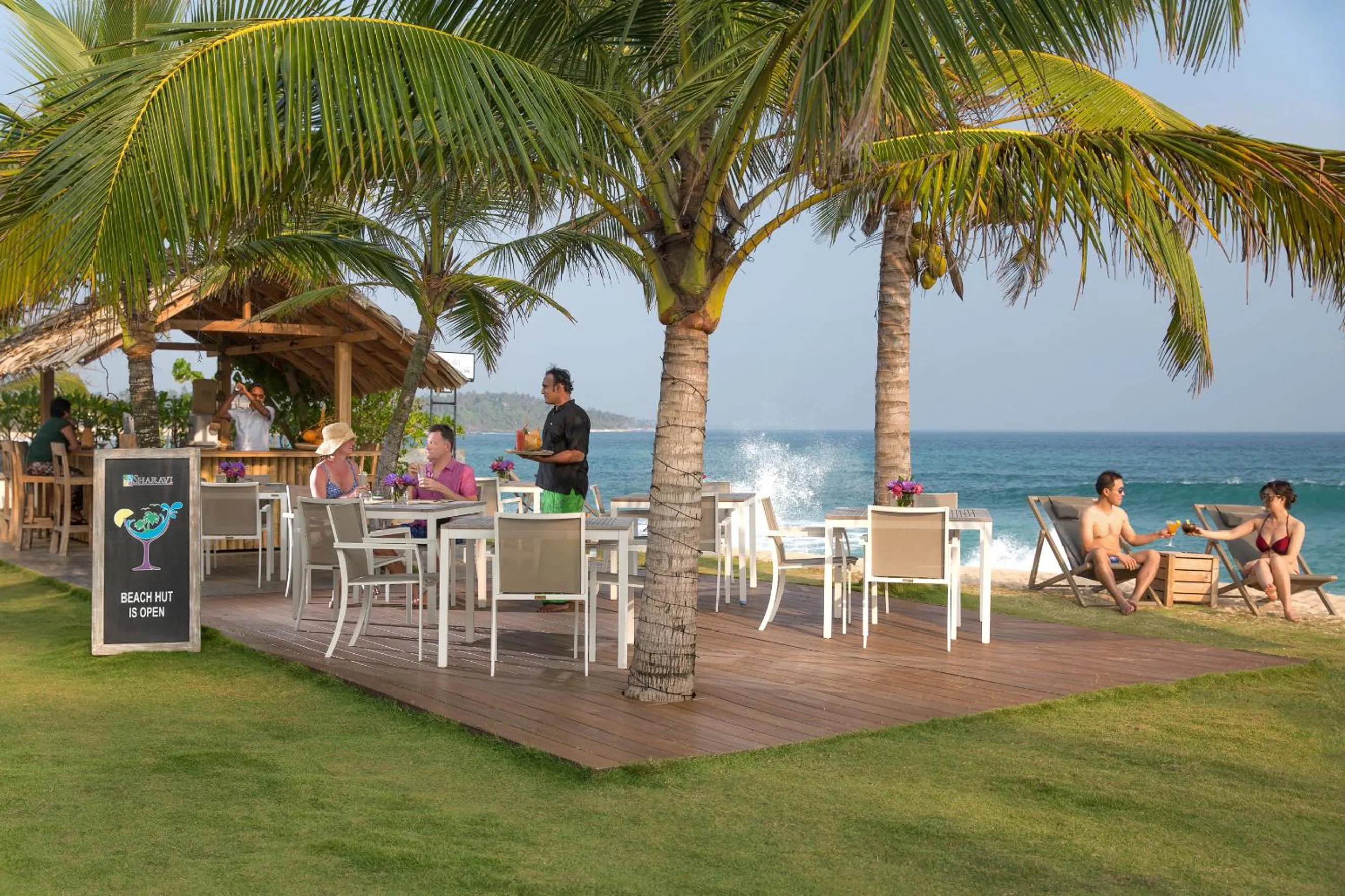 Restaurant/places to eat in Sri Sharavi Beach Villas & Spa - with 43 metre saltwater infinity pool