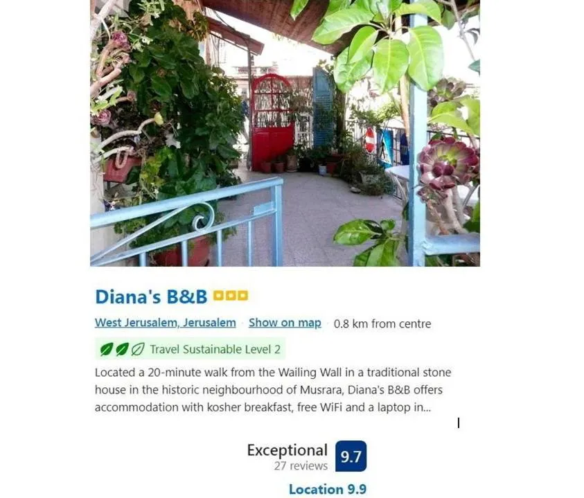 Text overlay in Diana's B&B