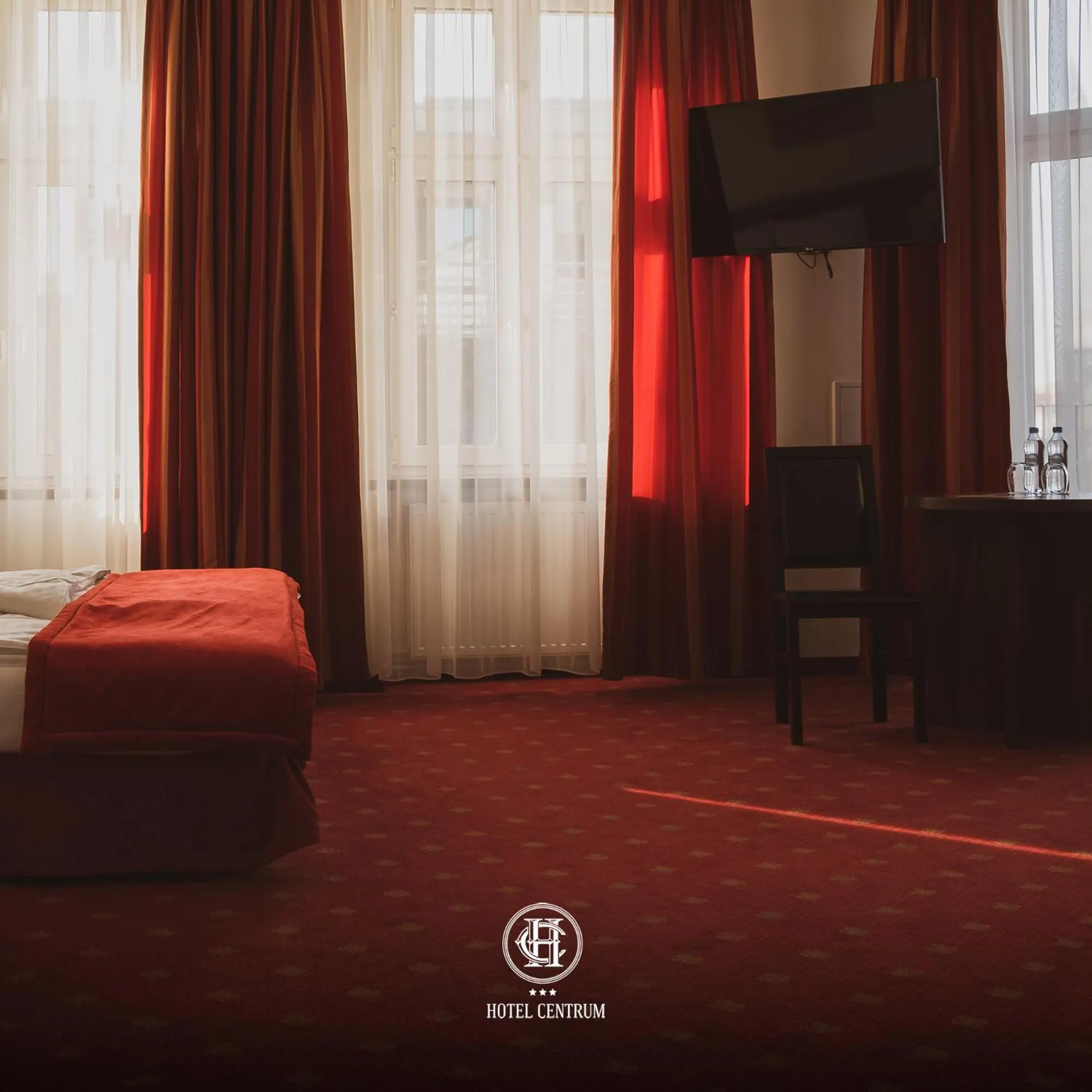 Living room, Bed in Hotel Centrum Sosnowiec