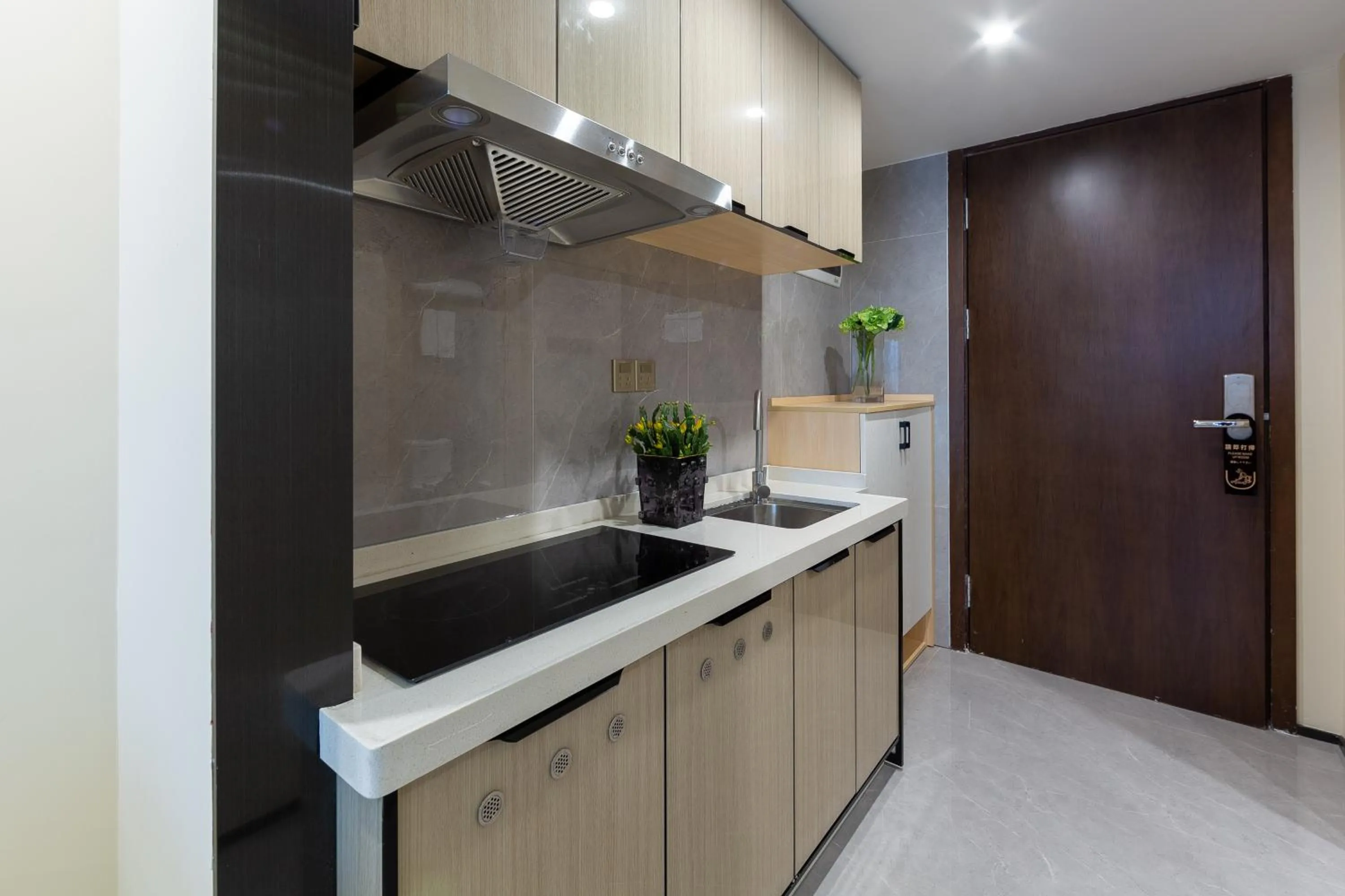 kitchen in Serveyou International Apartment - Free Airport Pickup & Free Canton Fair Shuttle Bus