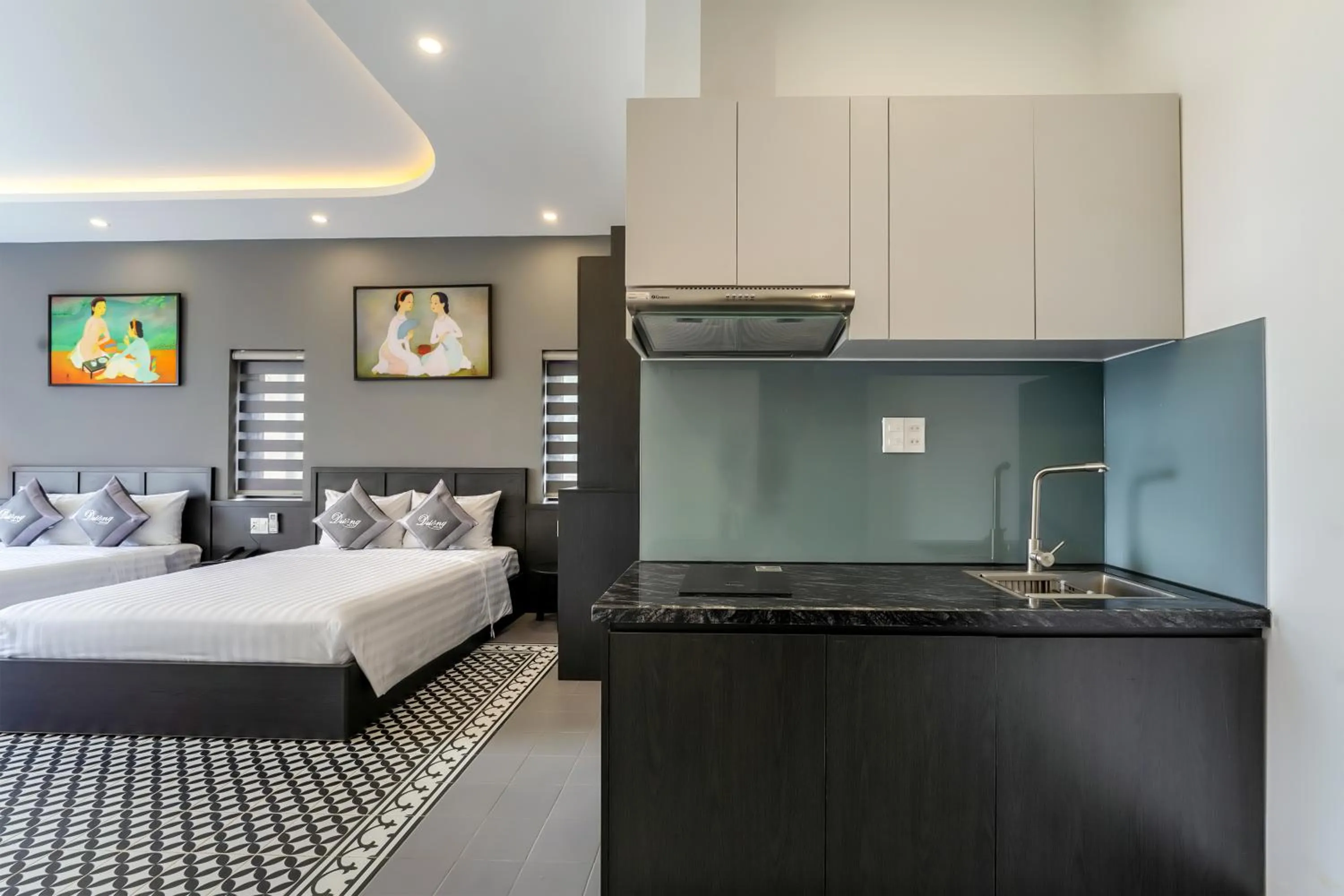 Kitchen or kitchenette, Bed in Dương Villa