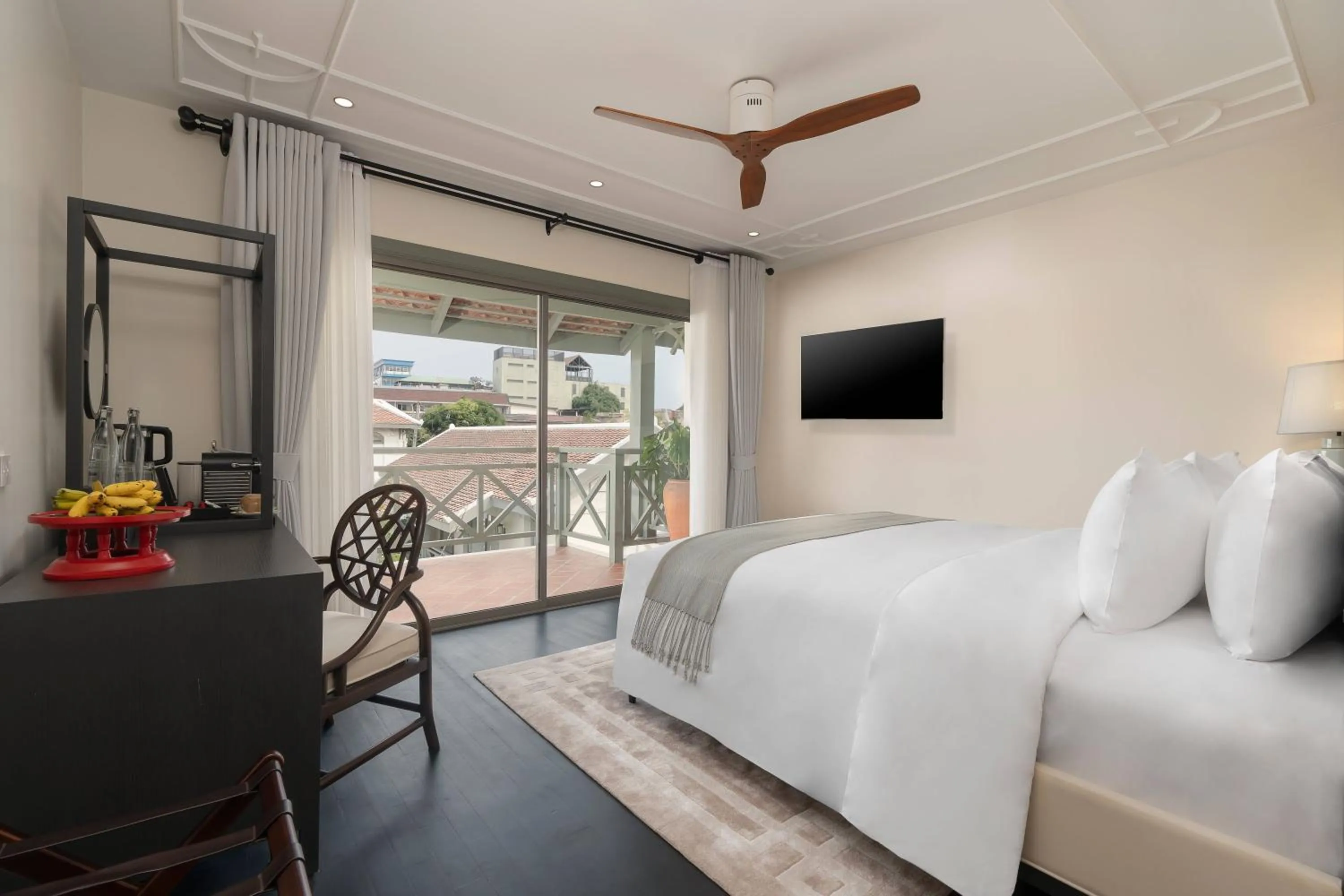 View (from property/room), Bed in Souphattra Heritage Vientiane