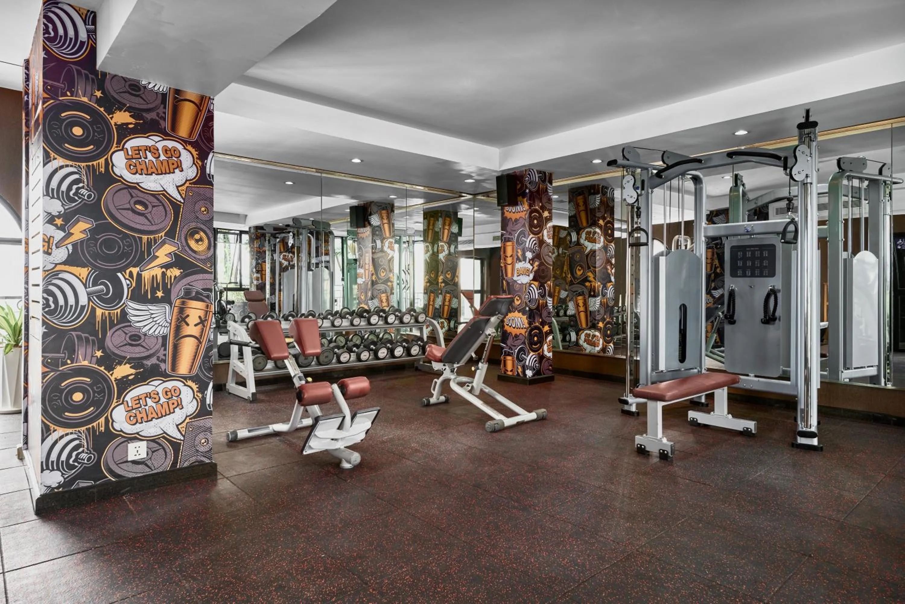 Fitness centre/facilities in Caravan Hotel by EHM