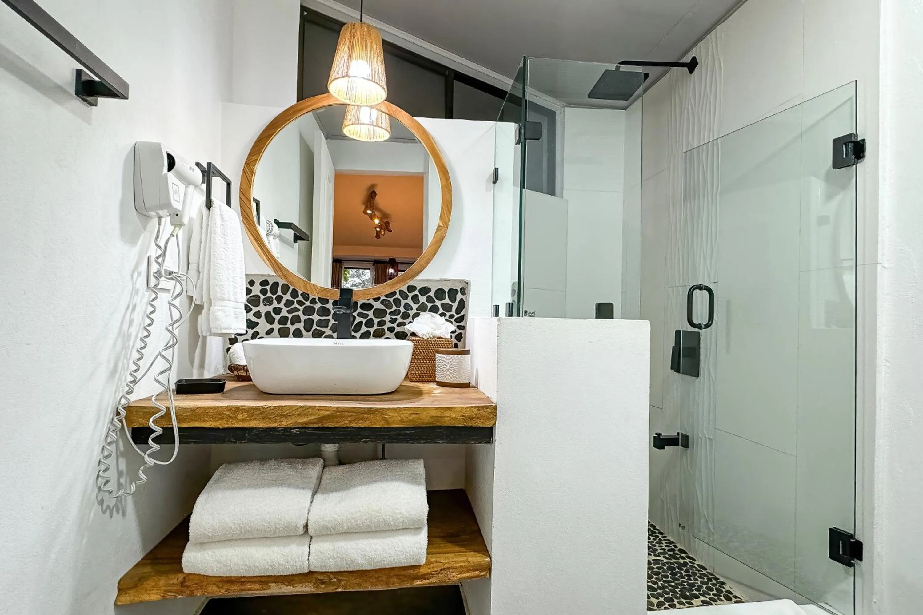 Shower in ECOTICA Boutique Hotel