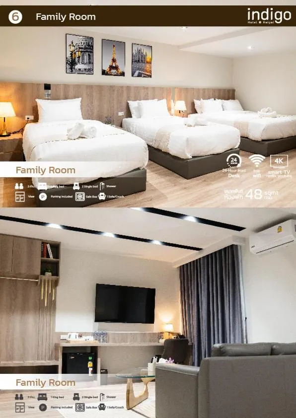 Area and facilities, Bed in indigo Hotel Hatyai
