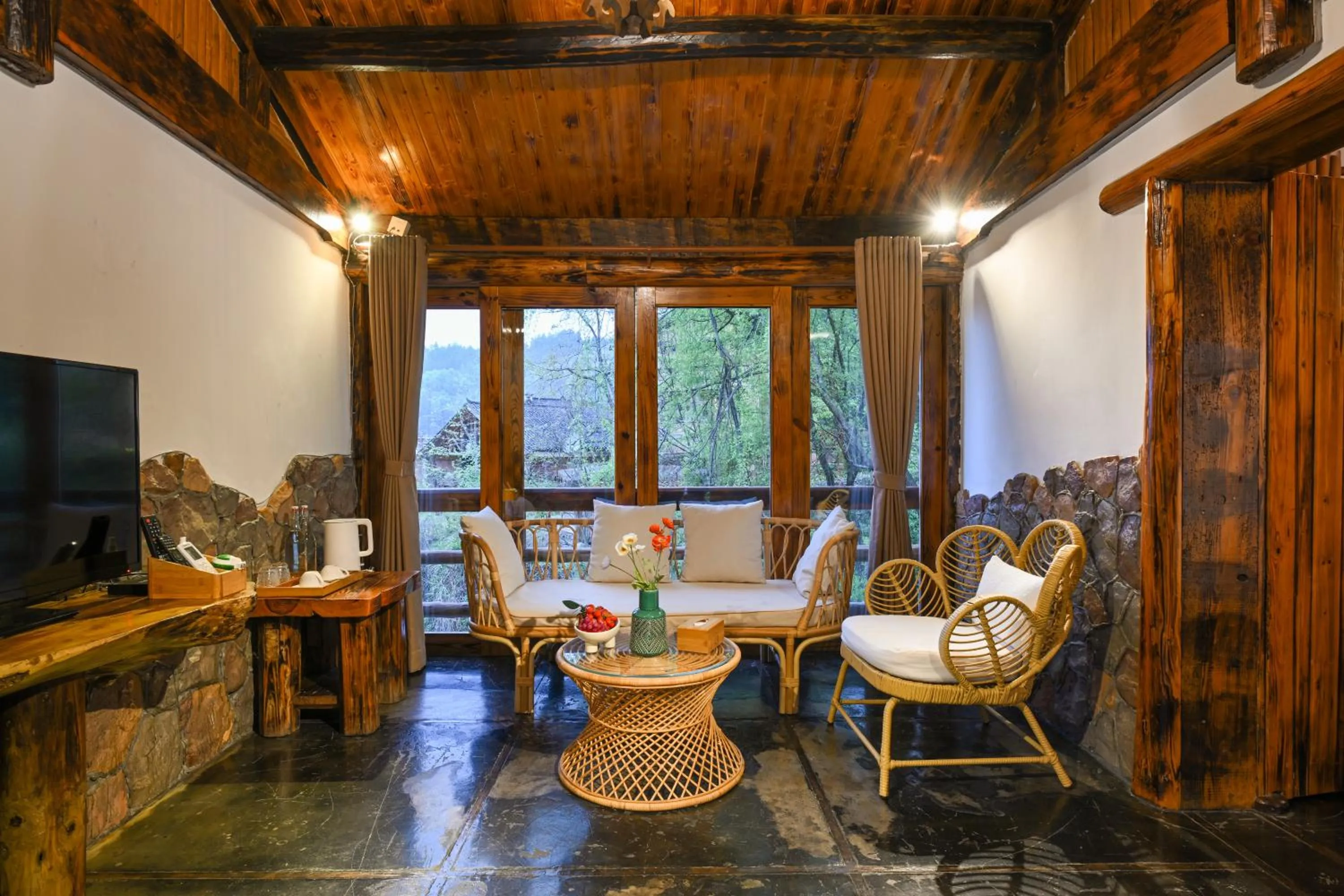 Living room in No.5 Valley Lodge