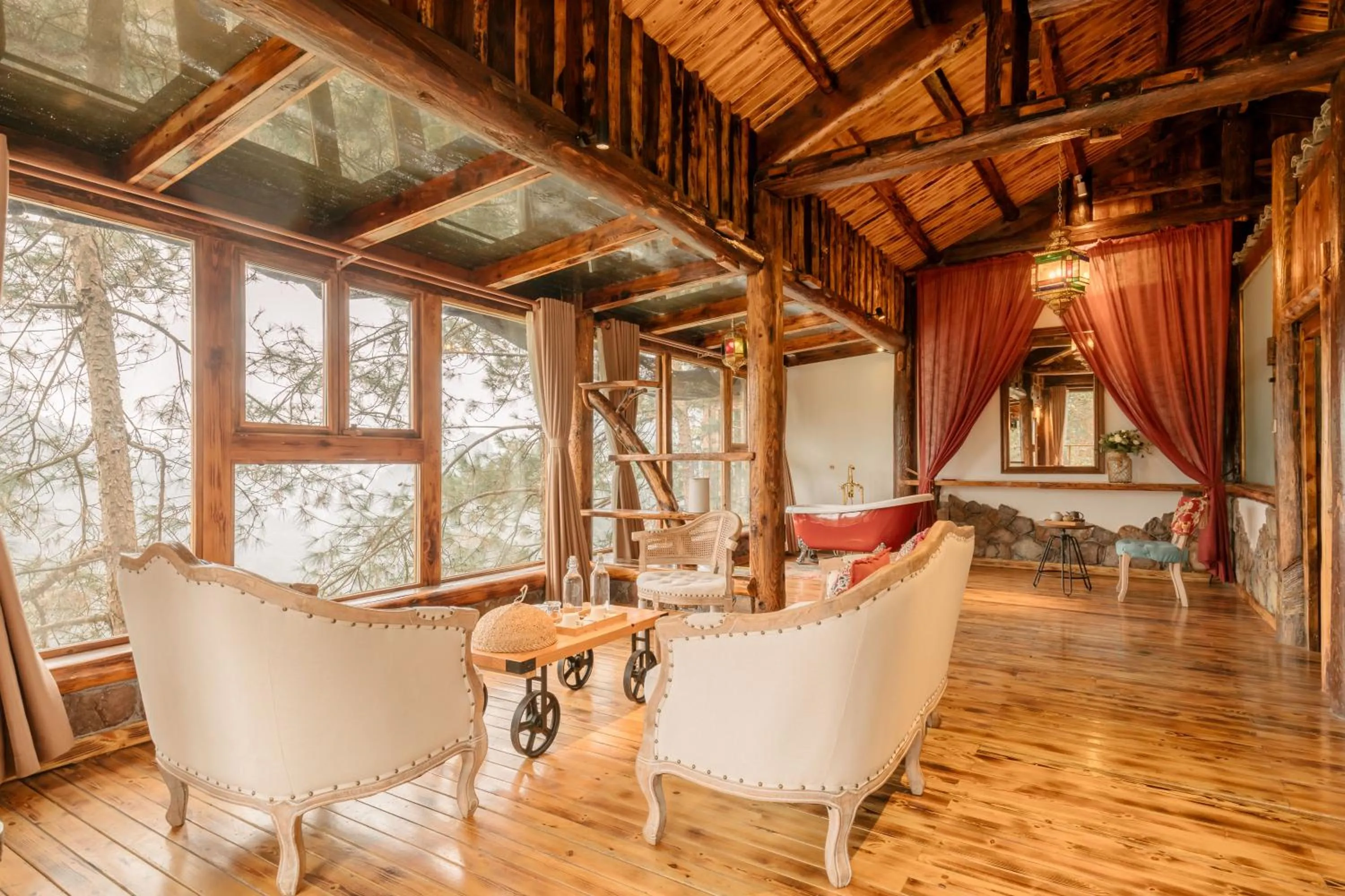 Living room in No.5 Valley Lodge