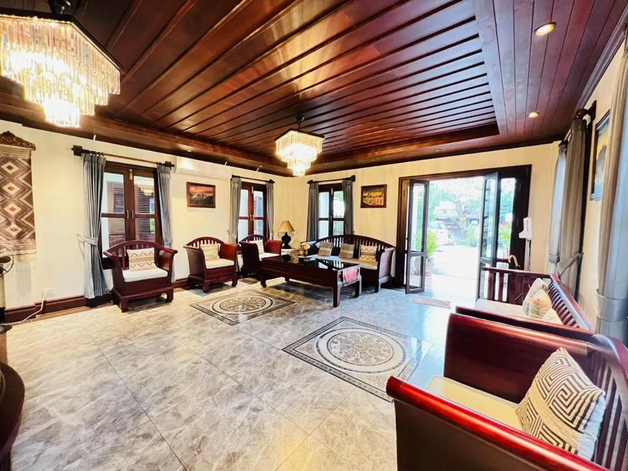 Seating area in Houngvilai Hotel