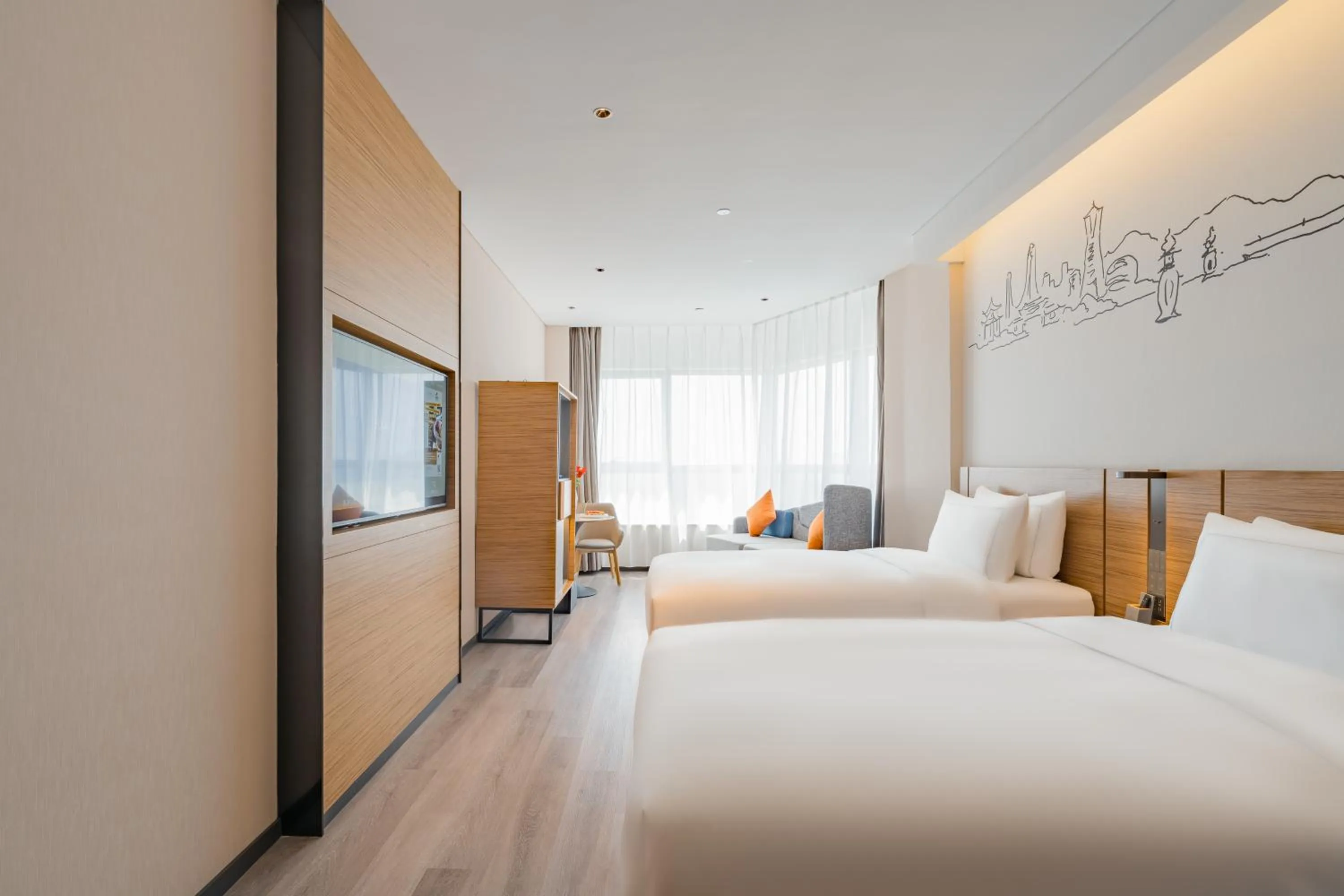 Bedroom, Bed in UrCove by HYATT Hangzhou Riverside CBD
