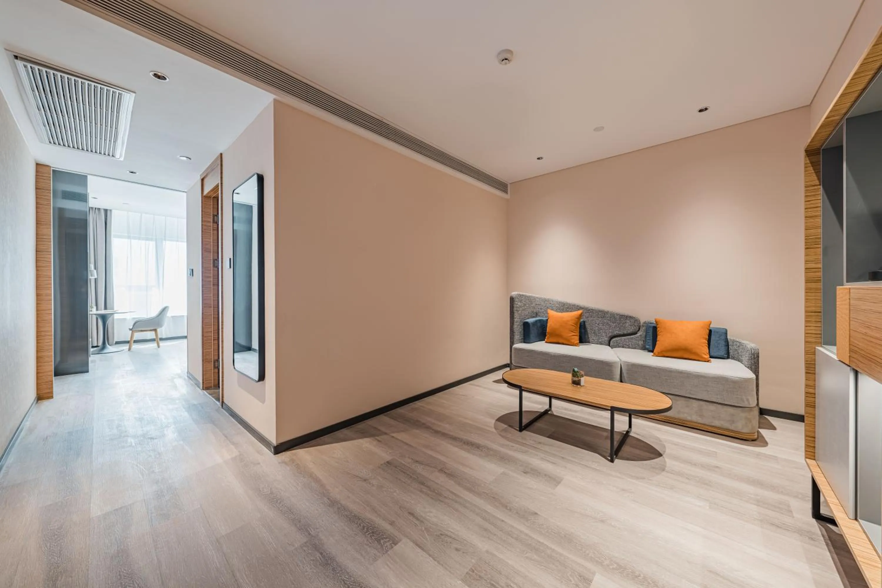 Living room in UrCove by HYATT Hangzhou Riverside CBD