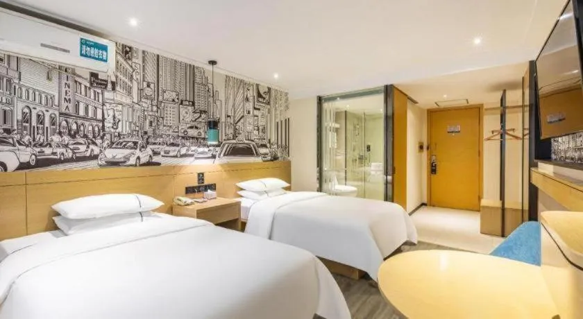 Bed in City Comfort Inn Wuhan Wangjiawan Yulong Road Metro Station