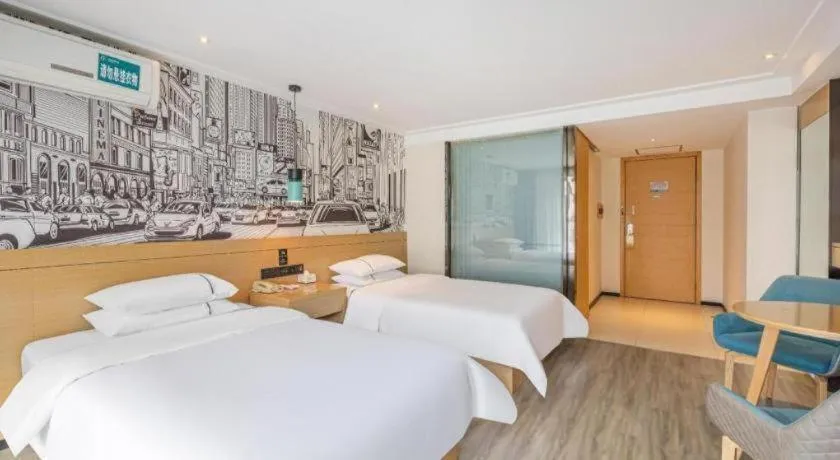 Bed in City Comfort Inn Wuhan Wangjiawan Yulong Road Metro Station