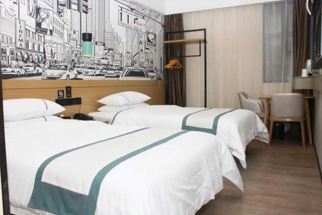 Bed in City Comfort Inn Guangzhou Shisanhang Shachong Metro Station