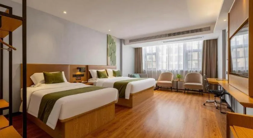 Bed in GreenTree Inn Express Fuzhou Le'an County Government Sijiu Square