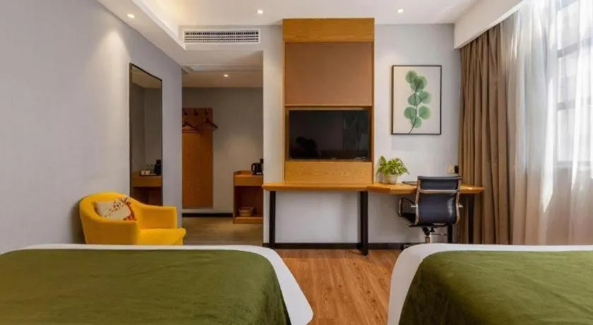 Bed in GreenTree Inn Express Fuzhou Le'an County Government Sijiu Square