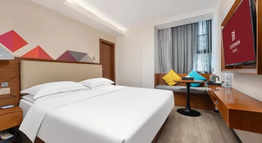 Bed in Borrman Hotel Guangzhou Southern Hospital Meihuayuan Metro Station