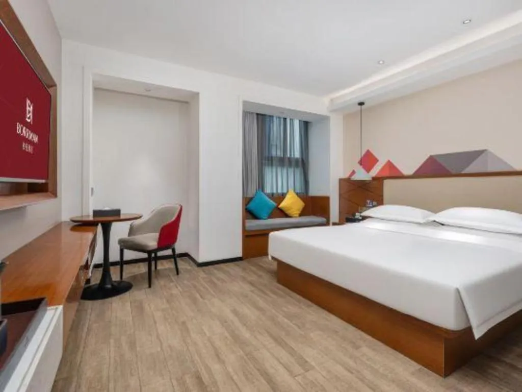 Bed in Borrman Hotel Guangzhou Southern Hospital Meihuayuan Metro Station