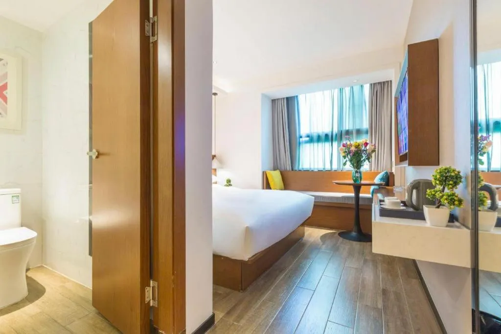 Bed in Borrman Hotel Guangzhou Southern Hospital Meihuayuan Metro Station