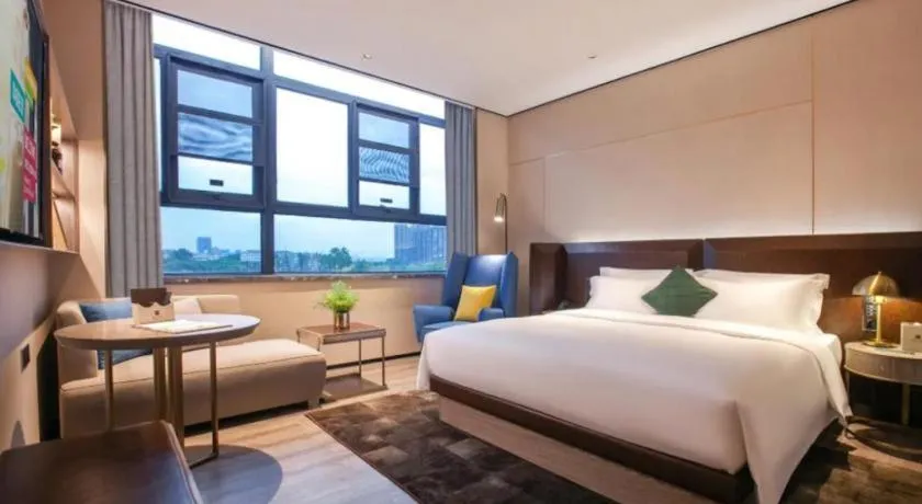 Bed in Echarm Plus Hotel Wuhan Wenhua Boulevard Dahualing Subway Statiom