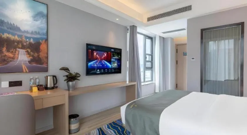 Bed in Gya Hotel Kunming Zijin Center Xiaodongcun Metro Station