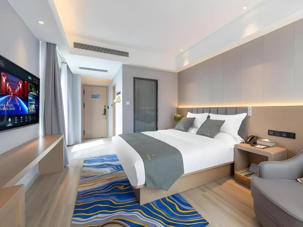 Bed in Gya Hotel Kunming Zijin Center Xiaodongcun Metro Station