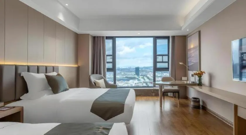 Bed in Gya Hotel Kunming Zijin Center Xiaodongcun Metro Station