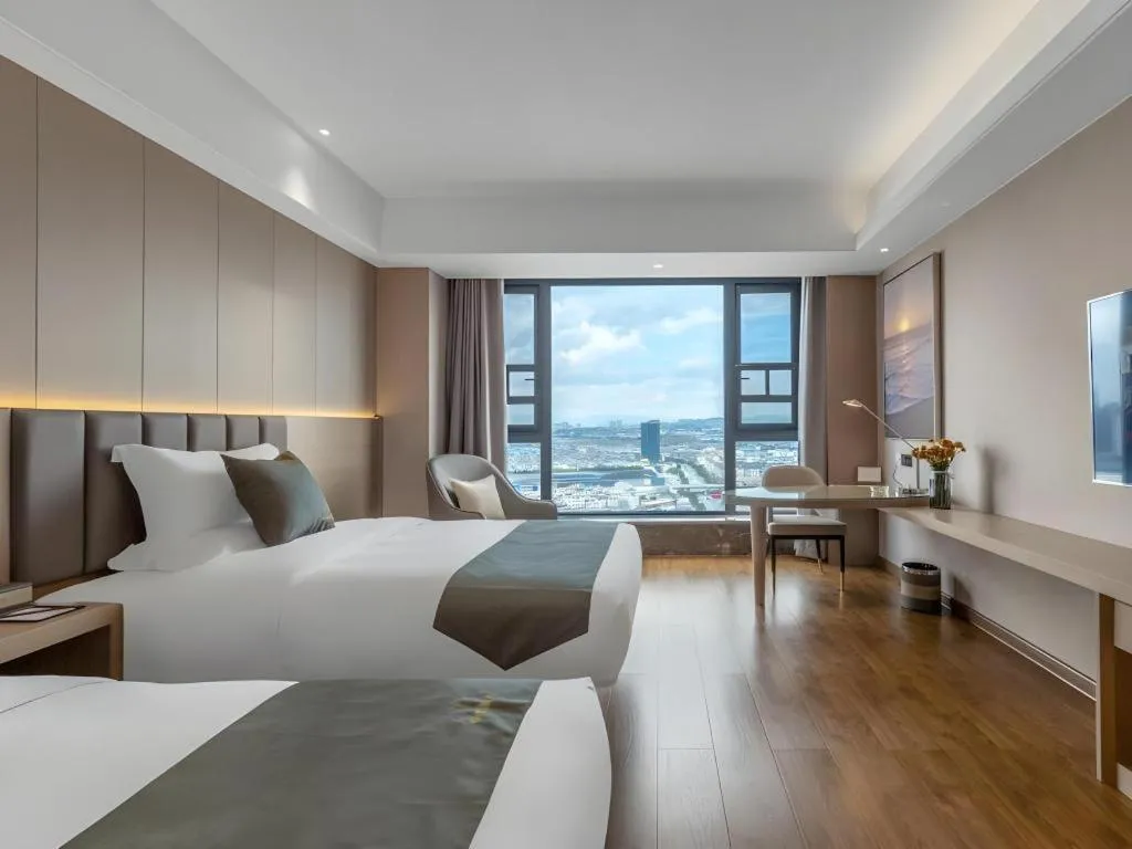 Bed in Gya Hotel Kunming Zijin Center Xiaodongcun Metro Station